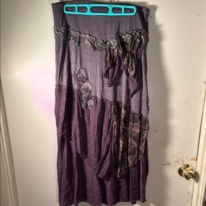 ePretty Purple Ruched Maxi Skirt for Resort Wear